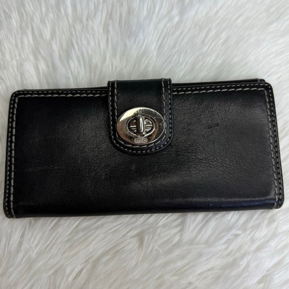 y2k COACH Vintage Soho Black Turn Lock Wallet